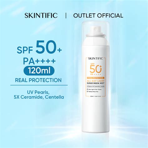 Jual Skintific All Day Light Sunscreen Mist Spf50 Pa120mlbesar