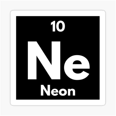 "Periodic Table element number 10 Ne Neon" Sticker for Sale by ...