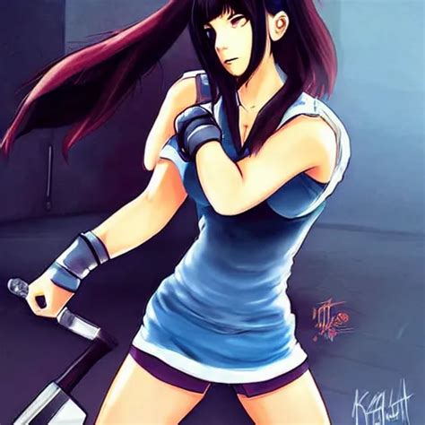 High Quality Artwork Of Tifa Lockhart Dressed As Stable Diffusion