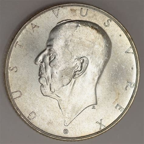 1938 Sweden 2 Kronor Silver Gustaf V Settlement Of New Sweden