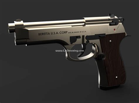 贝雷塔beretta M9 手枪模型三维模型 Cad模型网海量3d模型图纸免费下载。