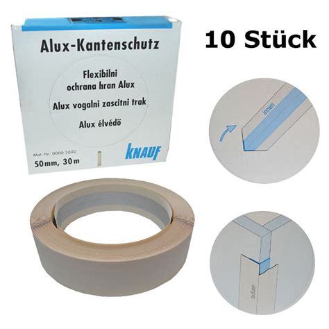 10 X Knauf Alux Kantenschutz 30m 50mm Eckschutz Eckenschutz Trockenbau