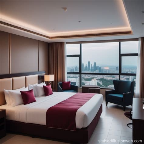 Budget-Friendly Hotel with Stunning City View | Stable Diffusion Online