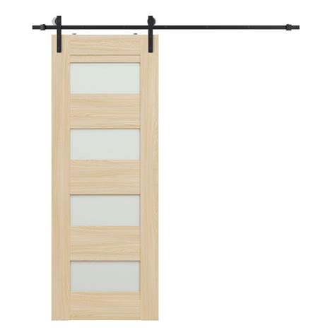 Belldinni Vona 07 08 36 In X 80 In 4 Lite Frosted Glass Pecan Nutwood Wood Composite Sliding