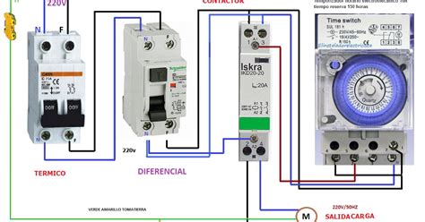 Temporizador Horario Electronico Con Contactor Monofasico Esquemas