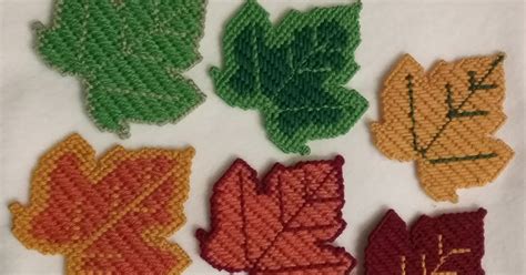 Butterfly of Four : Fall Leaves Plastic Canvas Coasters and Door Decoration