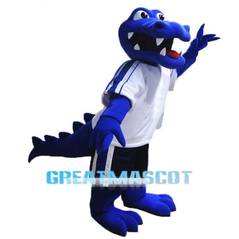 Blue Alligator Mascot Costume