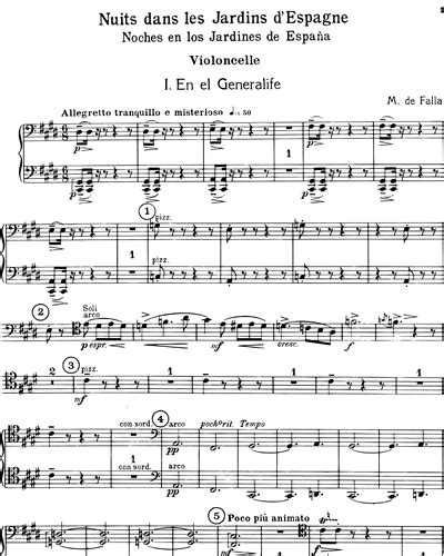 Nights In The Gardens Of Spain Cello Sheet Music By Manuel De Falla