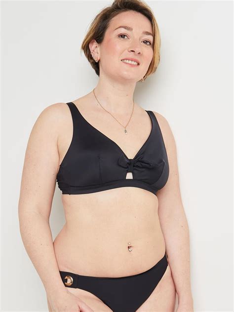 Maillot De Bain Triangle Post Op Leslie RougeGorge Lingerie Noir Kiabi