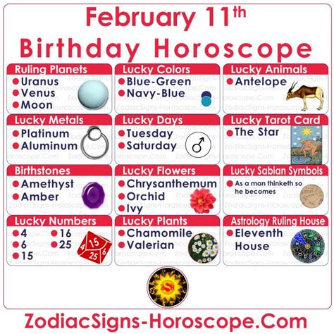 February 11 Zodiac (Aquarius) Horoscope Birthday Personality and Lucky ...