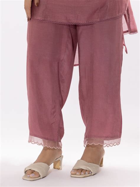 Buy Lilac Cotton Silk Pants 24ssppbt042pnp16mar The Loom