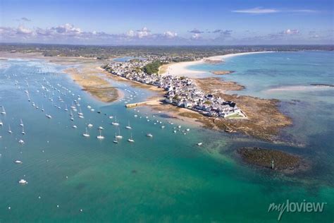 Vue A Rienne De L Le Tudy Et Son Port Mar E Basse Par Une Posters For