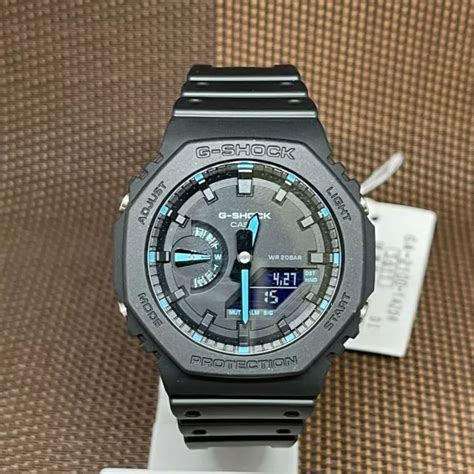 Casio G Shock Ga A Matte Black Neon Blue Analog Digital Men S