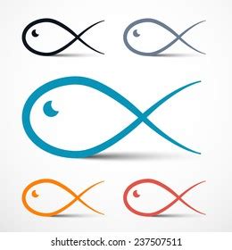 Fish Outline Simple Symbols Set Stock Vector Royalty Free