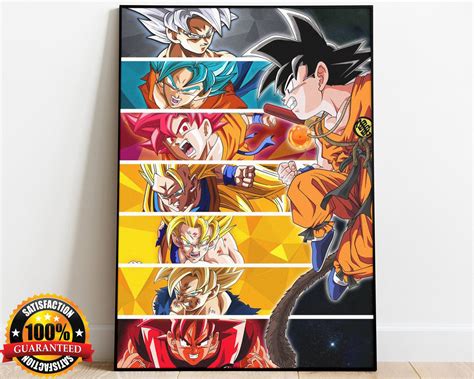 Goku Dbz Wall Art Poster The Legacy Of Son Goku Super Saiyan Etsy