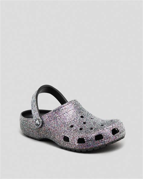 crocs classic glitter clogs  blackmulti  shipping easy