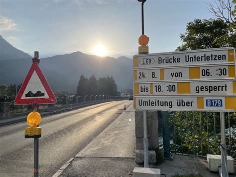 Am 24 August Brücke über den Lech in Pflach wird gesperrt Reutte