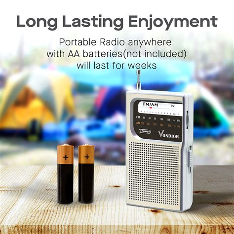 Vondior Amfm Battery Operated Portable Pocket Radio Best Reception