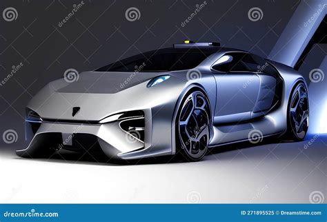 Electric Supercars Futuristic Silver Metallic Car Design Modern