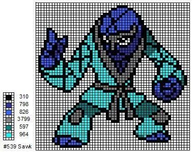 Sawk By Cdbvulpix On Deviantart Pokemon Cross Stitch Cross