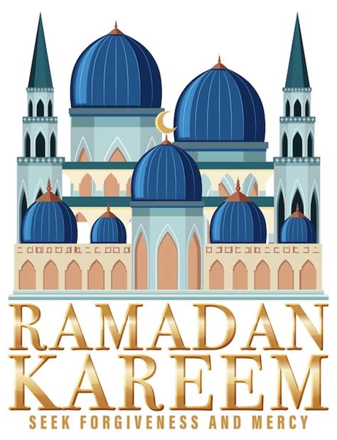 Free Vector Ramadan Kareem Poster With Traditional Islamic Elements