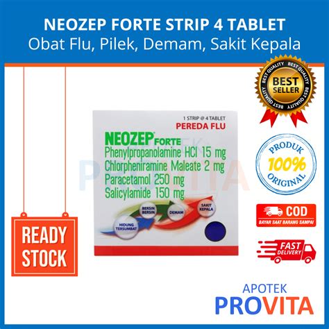 Jual Neozep Forte Strip Tablet Obat Flu Pilek Demam Sakit