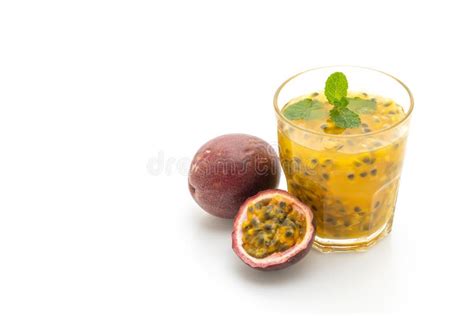 Jugo Fresco Y Helado De La Fruta De La Pasi N Imagen De Archivo