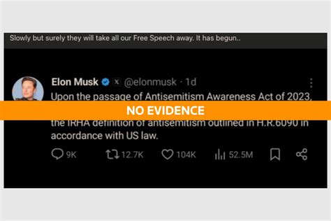 Fact Check Elon Musk Post On Antisemitism Awareness Act Is Fabricated