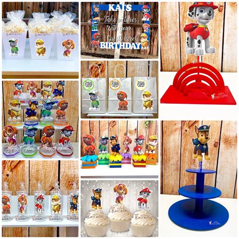 Paw Patrol Birthday Theme Party Centerpiece Decoration Set Of 6