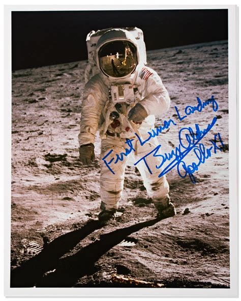 Bid Now Buzz Aldrin X Visor Photo Signed First Lunar