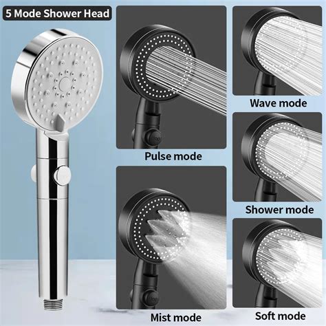 Cabeça de chuveiro de alta pressão 6 modos de poupança de água