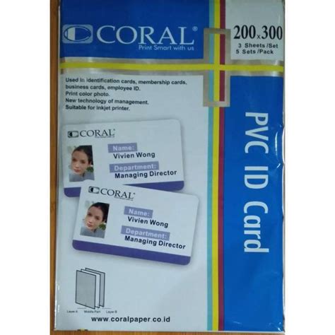 Jual Coral Kertas Pvc Bahan Id Card Instan A Isi Lembar Di Seller