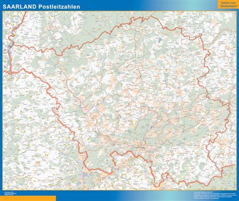 Saarland Postleitzahlen Bei Netmaps Karten Deutschland