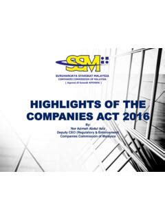 highlights   companies act  highlights   companies act