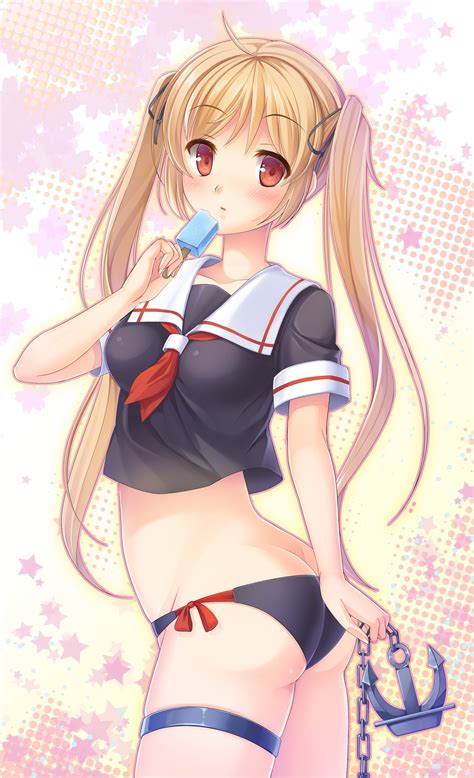 Wallpaper Blonde Long Hair Anime Girls Ass Cartoon Kantai