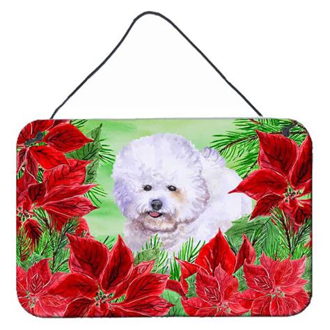 Bichon Frise Poinsettas Wall Or Door Hanging Print Walmart