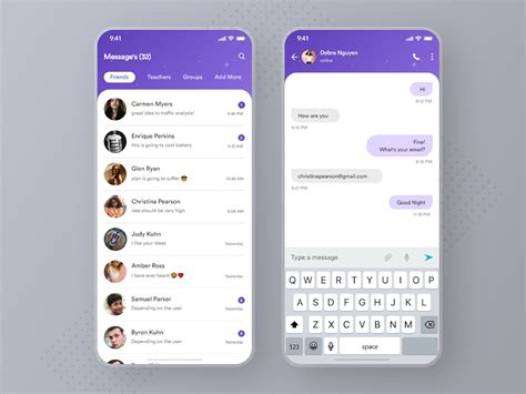 Chat App Ui Freebie En Behance