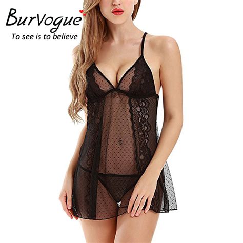 New Transparent Mesh Babydolls Sexy Lingerie Sleepwear