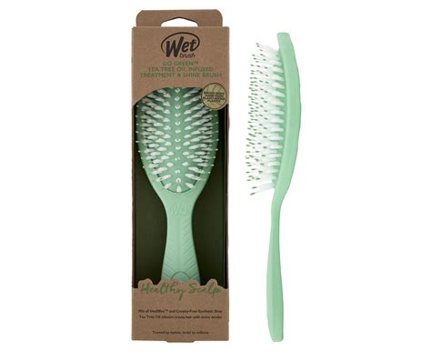 Wet Brush Go Green Tea Tree Oil Infused Treatment Shine Brush Green