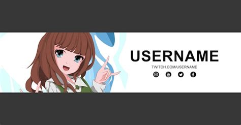 Premium Vector Anime Twitch Banner Design Template