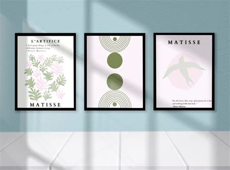 Sage Green And Blush Pink Print Set For Gallery Wall Sage Etsy