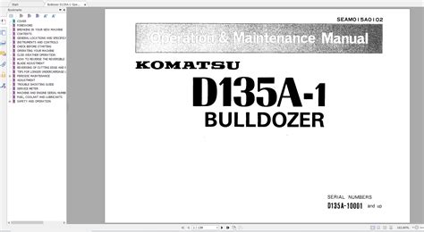 Komatsu D A Bulldozer Operation And Maintenance Manual Seam A