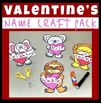 Valentine's Day Name Crafts for Preschool, Pre-K & Kindergarten | TPT