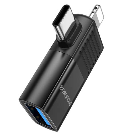 Переходник Borofone BV18 USB to Type-C/Lightning Black - купить в Баку ...