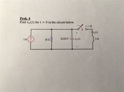 Solved Find Upsilon C T For T 0 In The Circuit Below