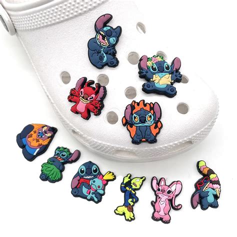 1PCS SET Disney Jibz Stitch PVC Croc Shoe Charms Cartoon DIY Sandals