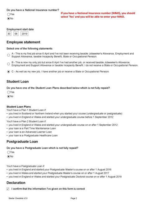 Pay As You Earn PAYE Form Starter Checklist Low Incomes Tax