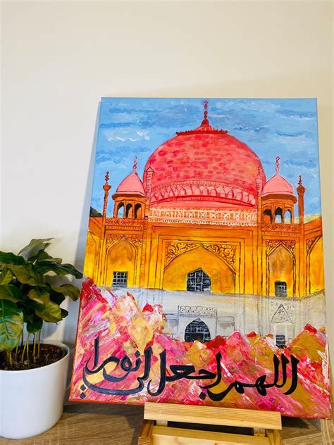 Handmade Acrylic Taj Mahal Painting - Etsy