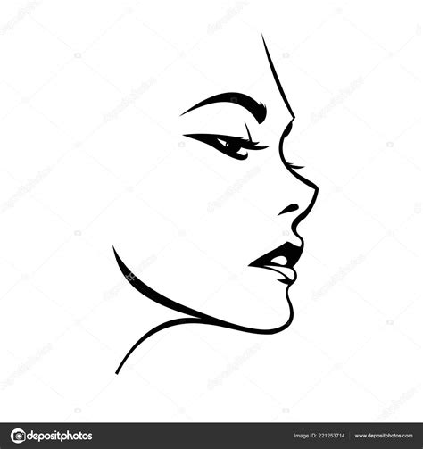 Vecteur Icône Visage Femme Noire Joli Logo Fille Signe Beauté Image