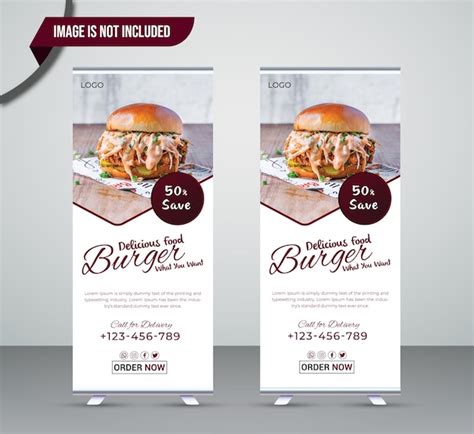 Premium Vector Professional Food Roll Up Banner Template Design